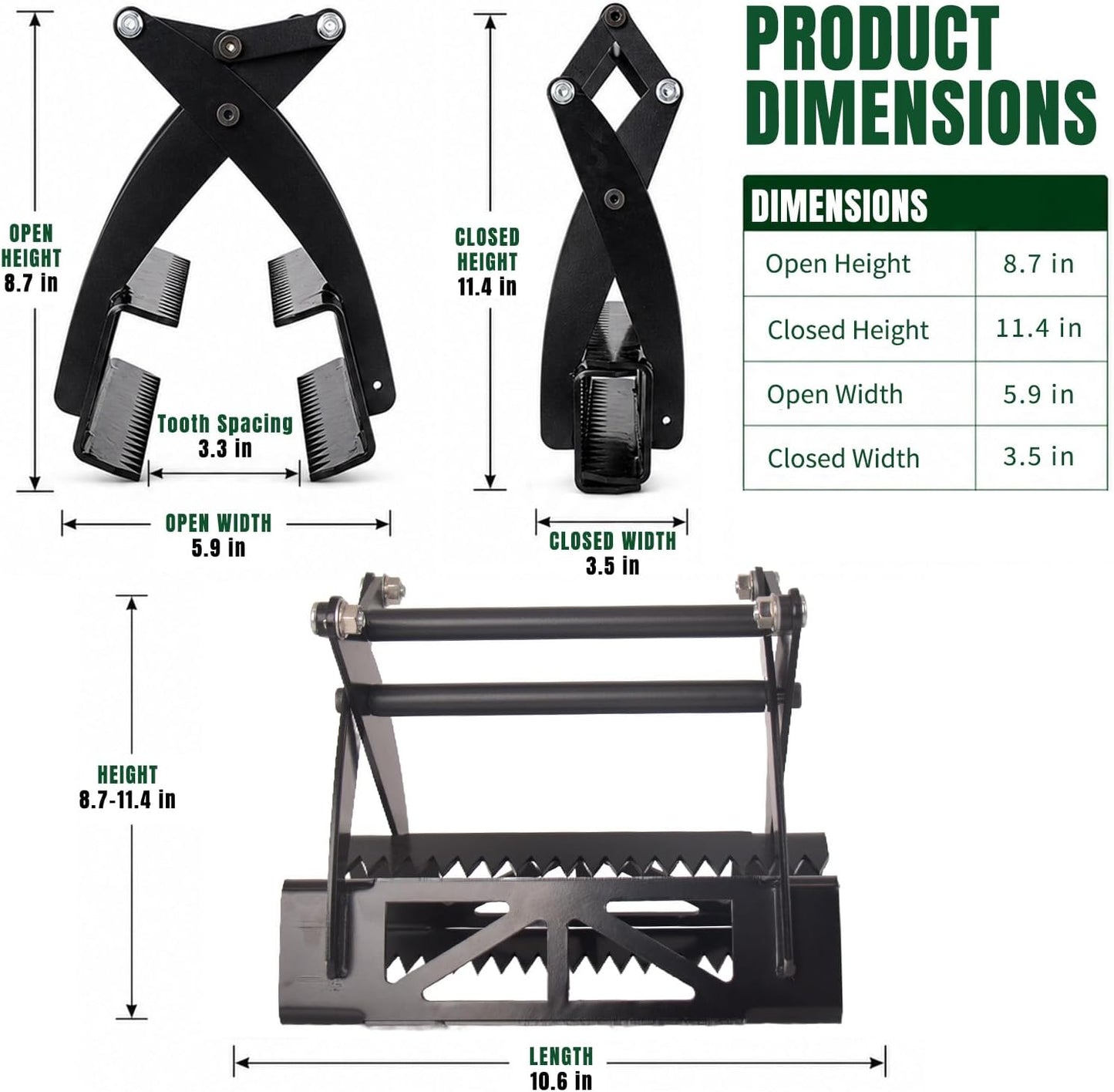 Heavy Duty Artificial Turf Gripper, Serrated Grass Stretcher | Serrated Jaw Pull Tool, Rustproof Cold Rolled Steel Turf Installation Puller for Landscaping, Patio, Backyard & Soccer Field