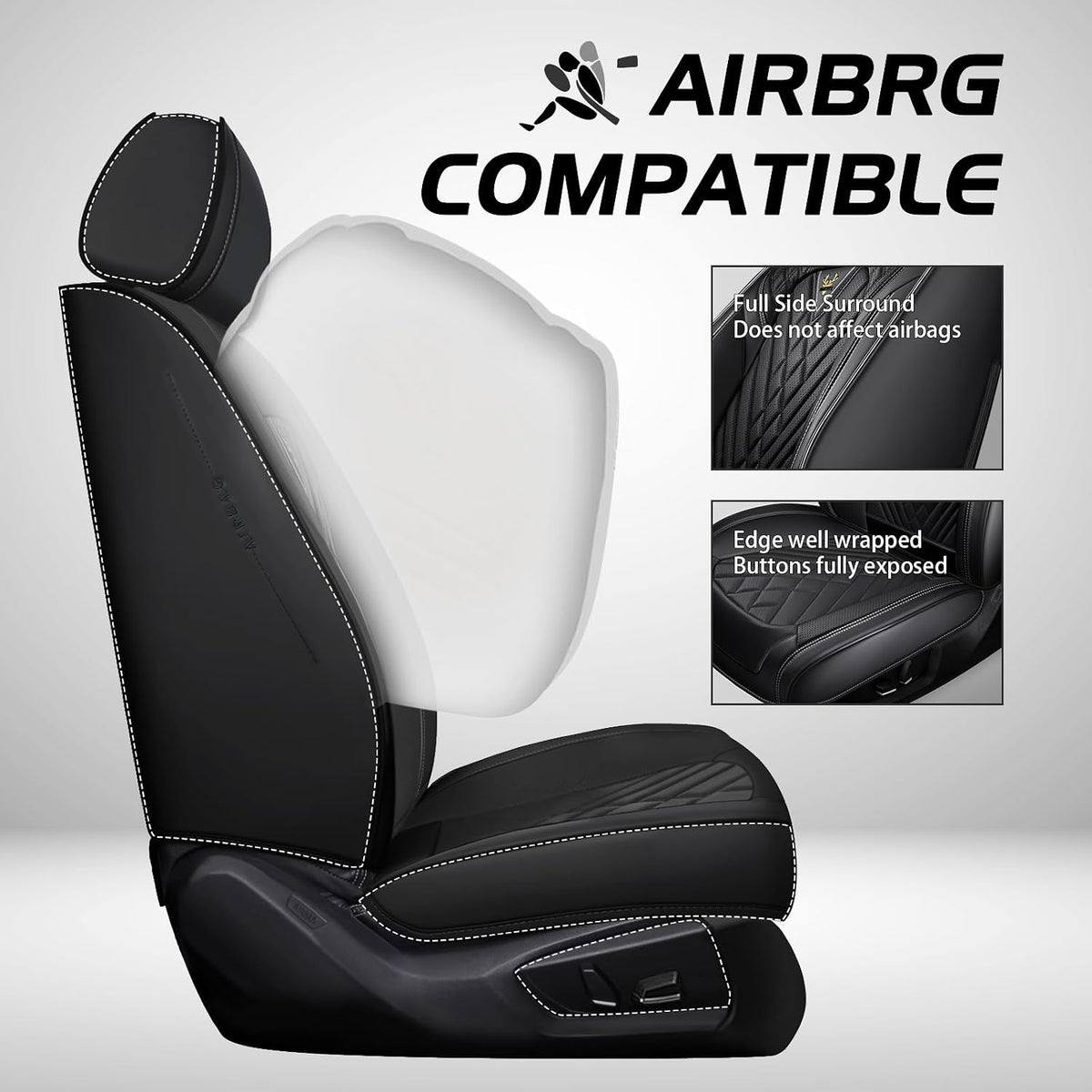Ford Transit-250 Seat Covers 2015-2025,Premium Nappa Leather Breathable Waterproof Sports Seat Cover,Easy to Install Automotive Seat Covers Standard 2 Seats（Black） BLACK Standard 2 Seats
