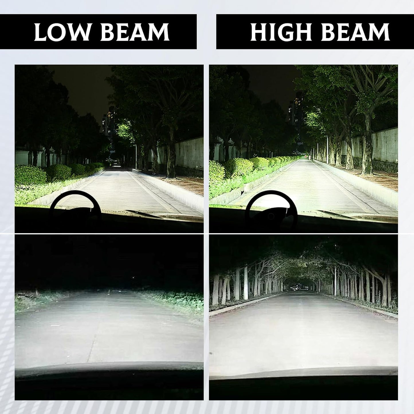Club Car Tempo LED Street Legal Light Kit 48V, LED High Low Beam Headlight (OEM Style), taillight, Upgraded Wiring Harness, Deluxe Turn Signal Switch, Steering Wheel Cover, Brake pad Switch