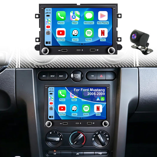 5G WiFi Car Radio for Ford Mustang 2005-2009, E150/E250/E350 2009-2014, Expedition 2007-2014, Explorer 2006-2010, Edge Fusion 7 Inch Touchscreen Stereo Wireless Carplay Android Auto GPS FM BT Camera