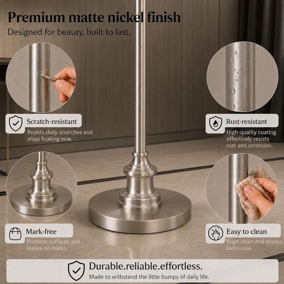 58’’ Dimmable Living Room Floor Lamp with Remote Control(Bulbs Included)