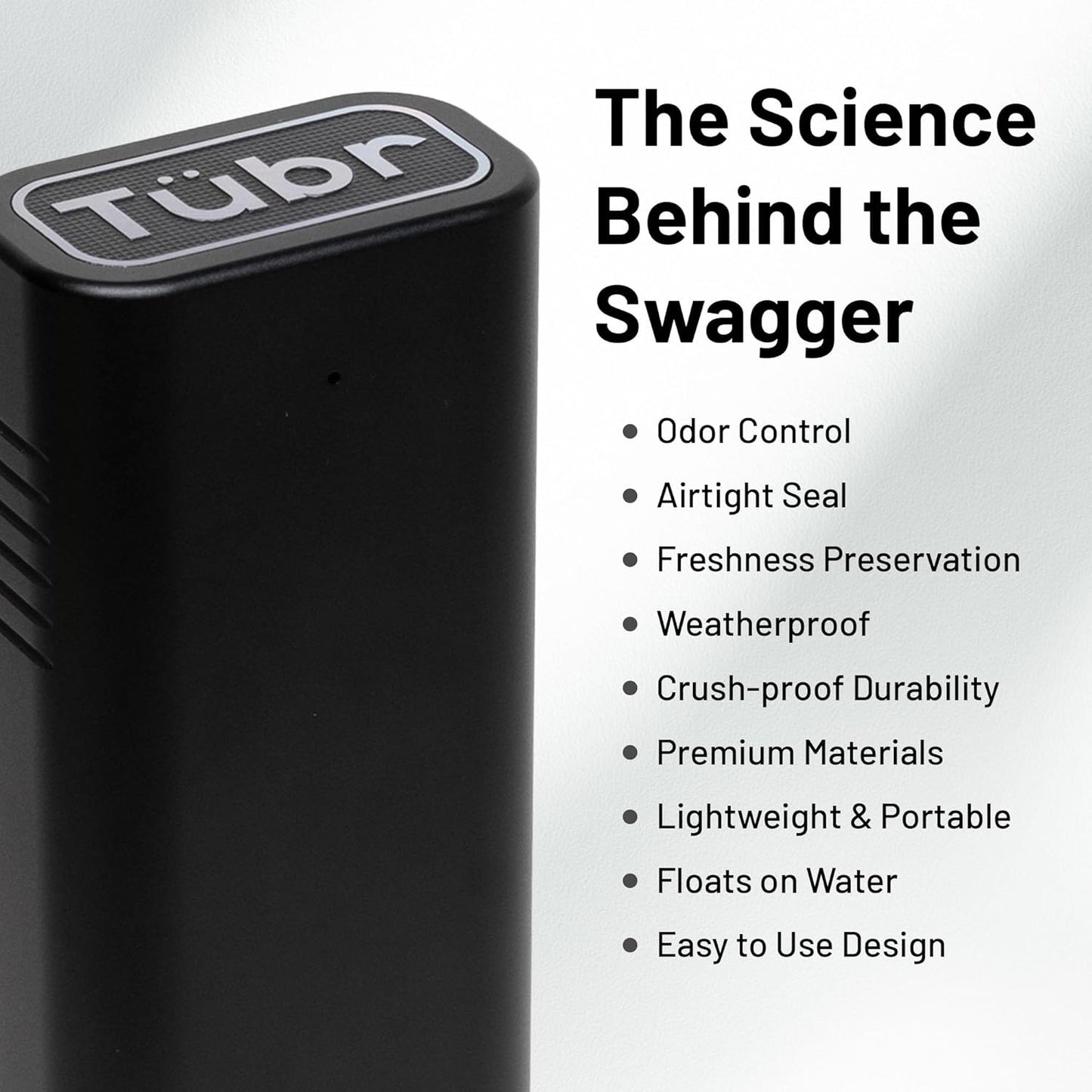 TUBR Gordo Anodized Premium Cigar Case - Airtight, Waterproof, Crush-Resistant Cigar Holder for 2 - Portable, Odor Proof, Aircraft-Grade Container, Carrying Storage Unit for Travel, Business (Raven)