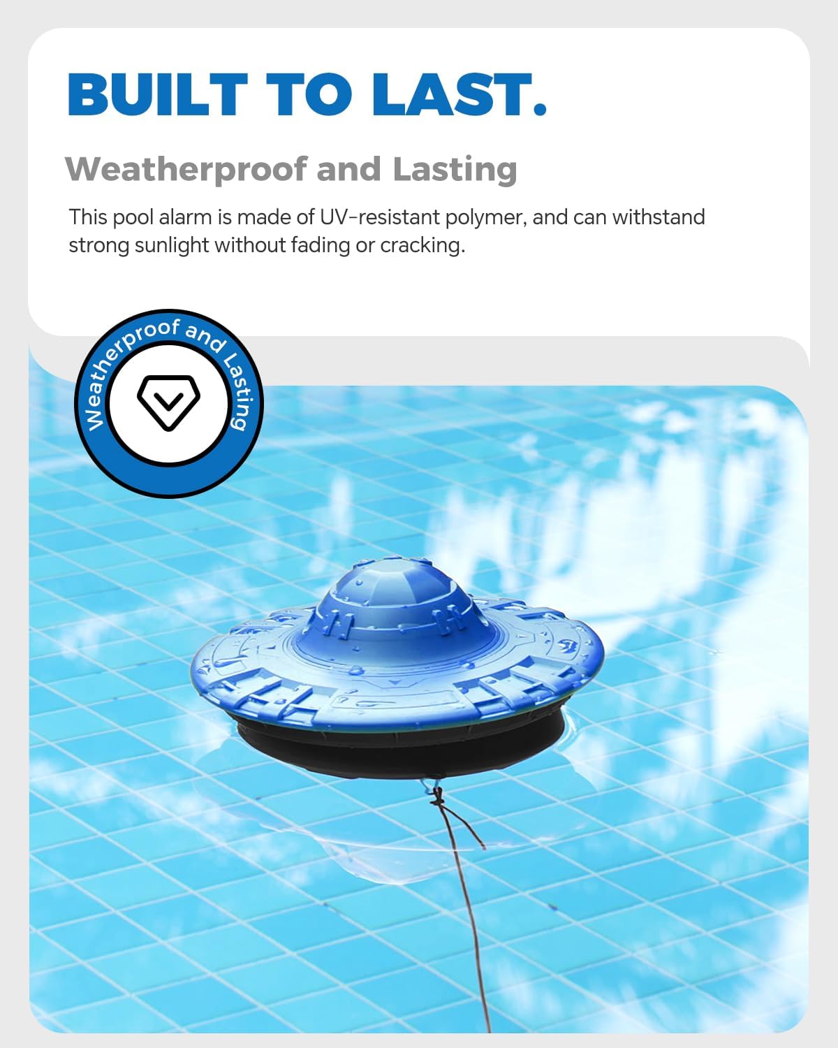 Pool Alarm Loud Floating Alarm for Inground & Above Ground Pools, for Water Safety with Children & Pets, Blue