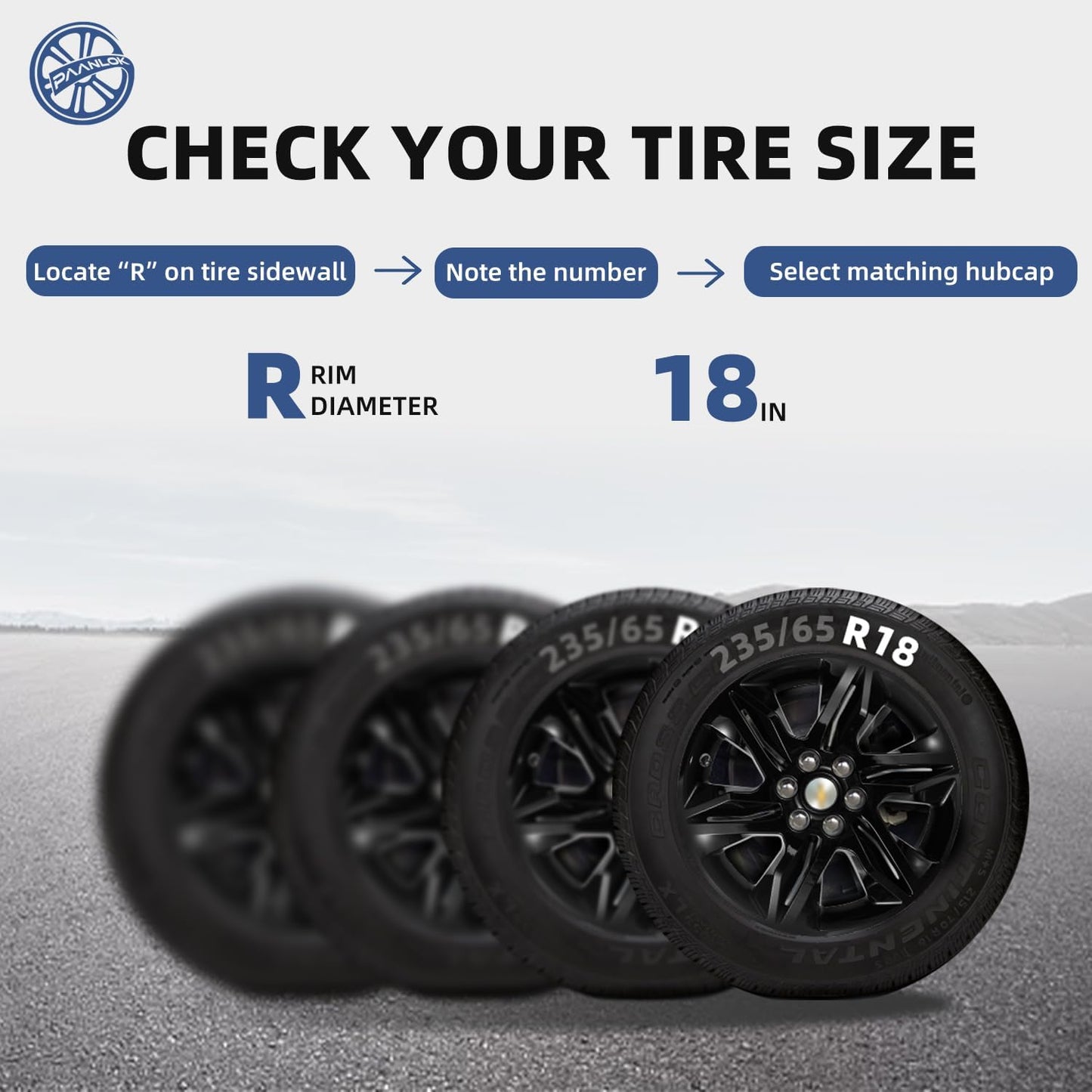 18 Inch Wheel Skins for 2019-2022 Chevy Blazer L/LT, Fits GM OEM#42497174 Alloy Wheels, Snap-On Design, Direct Replacement Gloss Black ABS Wheel Covers 4-Pack