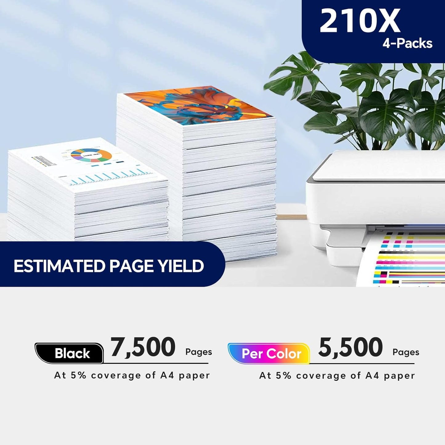 210X 210A High Yield Toner Cartridges（4 Pack )Compatible Replacement for HP 210X 210A 210 Toner Cartridge with Color Laserjet Pro MFP 4301fdw 4201dn 4301fdn 4201dw 4301 Printer Ink|W2100X W2101X 210X-4pack