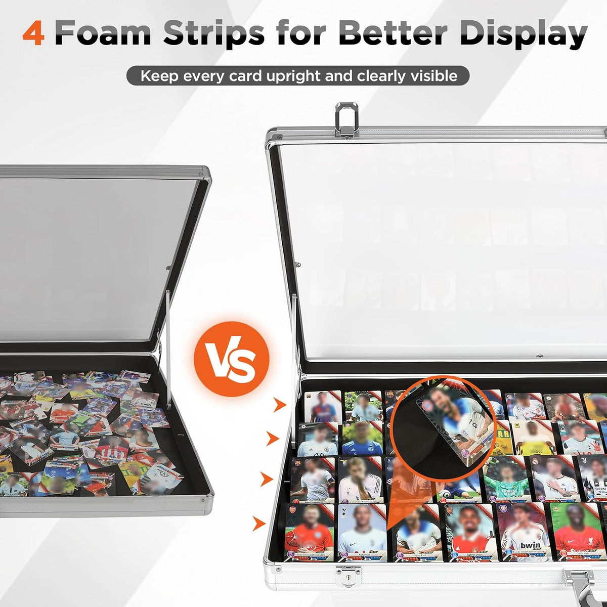 Trading Card Display Case Aluminum with Lock for Collectibles