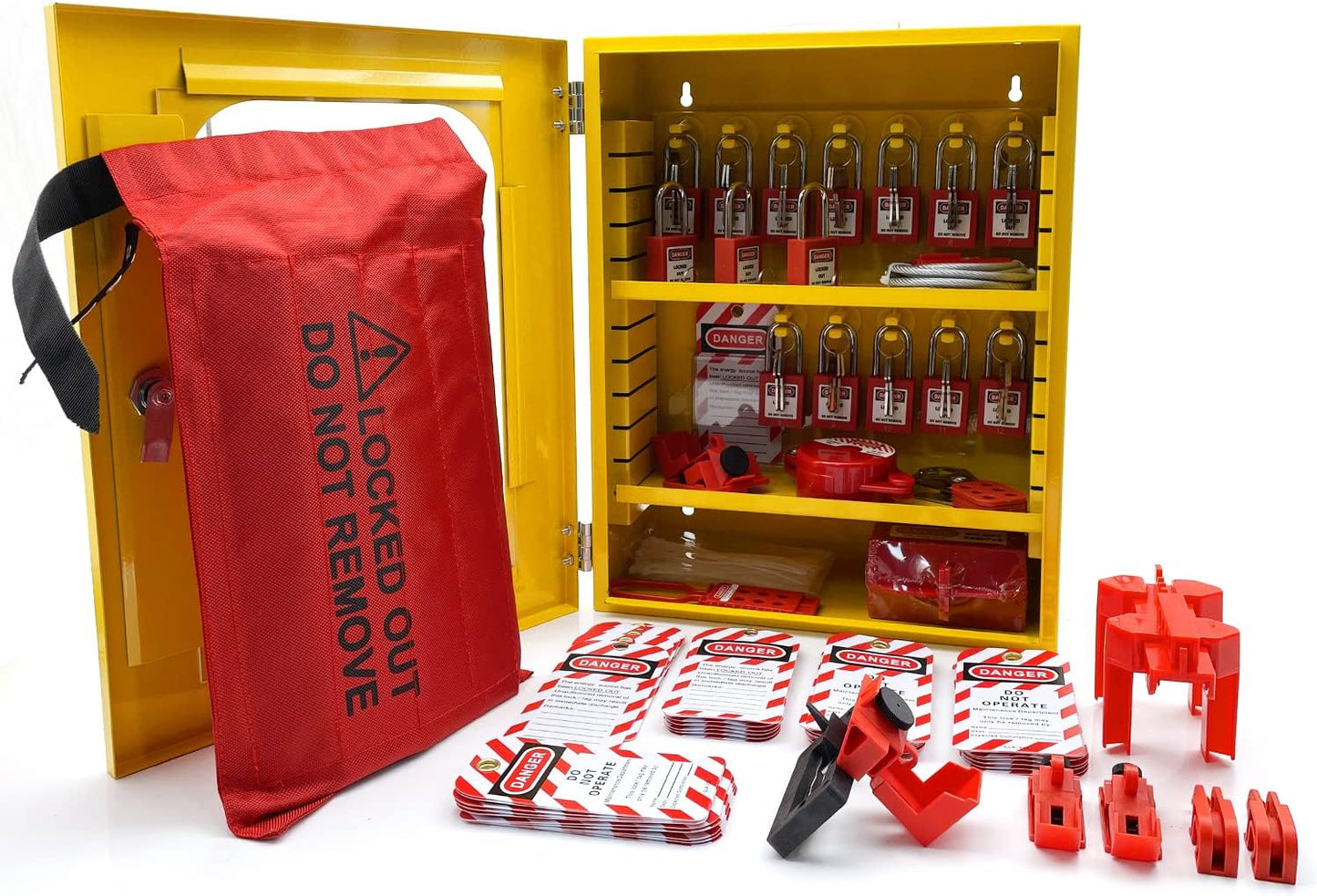 Lockout Tagout Station Kit Board Locks 80pcs,Lock Out Tag Out Loto Hasps,Tags,Circuit Breaker Lockout,Ball Valve Lockout,Electrical Plug