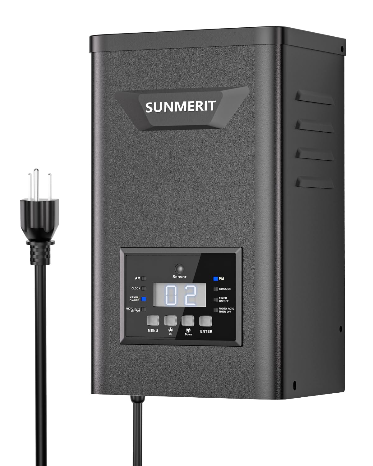 SUNMERIT 400W Low Voltage Landscape Transformer, Outdoor Lighting Transformer with Timer and Photocell Sensor, 120V to 12V 14V AC, Weatherproof