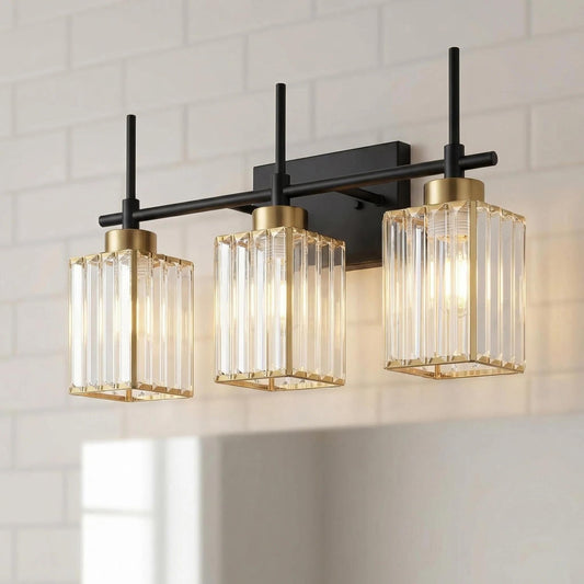 Torondo Modern Yellow Vanity Lights,Crystal Vanity Lights for Bathroom, Modern Crystal Bathroom Light Fixture