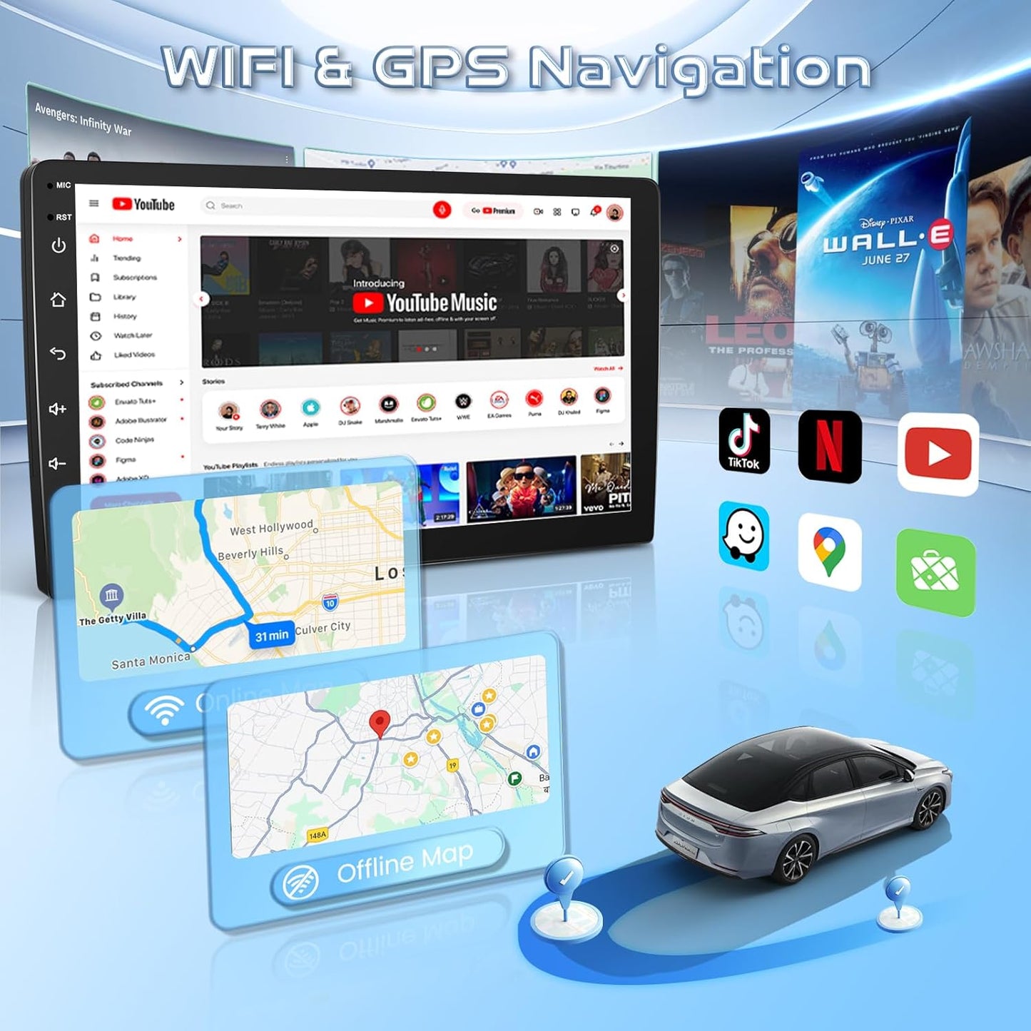 4G+64G Car Stereo Radio for Toyota Corolla Matrix 2003-2008(LHD), Wireless Carplay Android Auto, 5GWiFi+GPS, 9 inch Incell Touchscreen Radio for Corolla, Backup Camera Bluetooth FM SWC