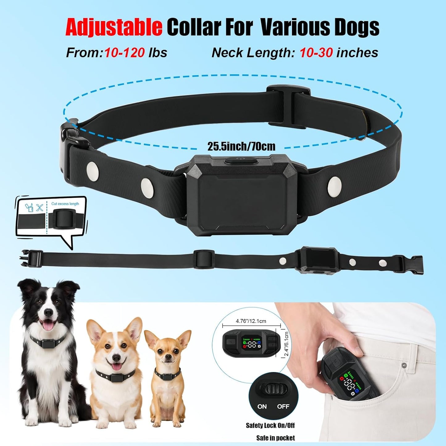 2-in-1 Wireless Dog Fence & Training Collar,300M Range,16 Boundary Levels,Rechargeable Collar with Beep,Vibration & Gentle Static Guidance,IPX6 Waterproof for Small Medium Large Dogs