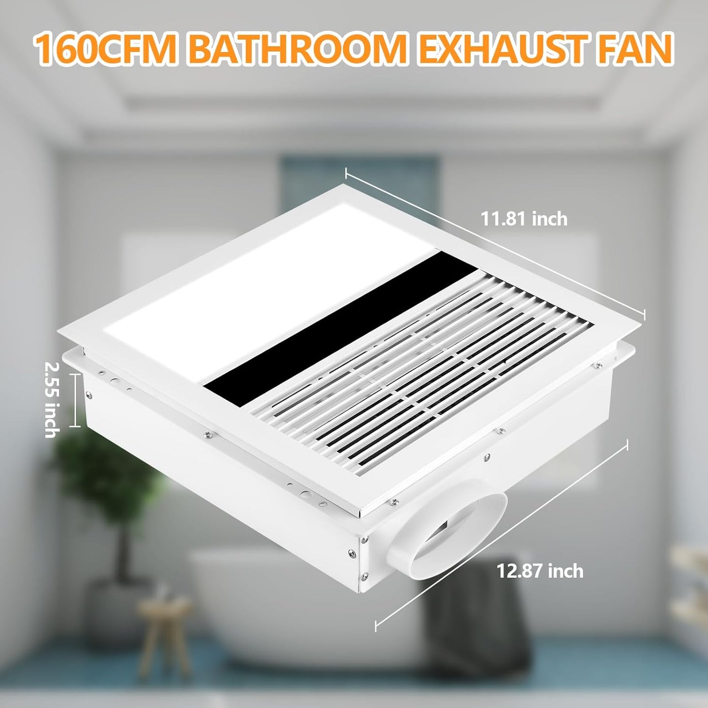 Bathroom Exhaust Fan 100CFM Retrofit Bathroom Exhaust Fan with Light