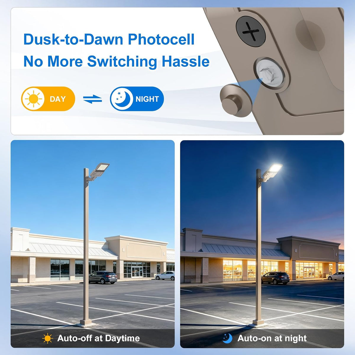 200W Led Parking Lot Lights, Dusk to Dawn Outdoor Shoebox Lighting Fixture