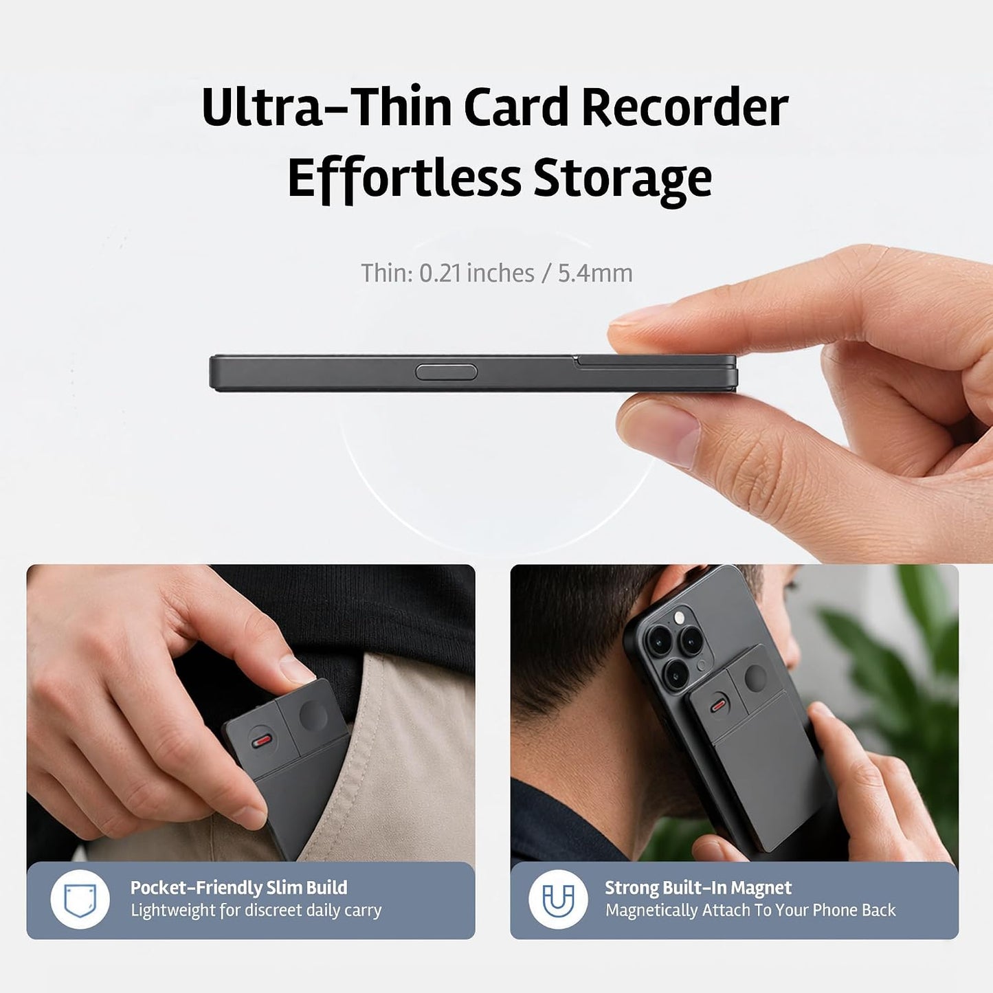 AI Voice Recorder with Free Transcription, 64GB AI Note Taker with GPT Chat, Real-Time 126 Language Translator, Voice to Text & Auto Meeting Summary for Meetings & Calls, Professionals & Teams