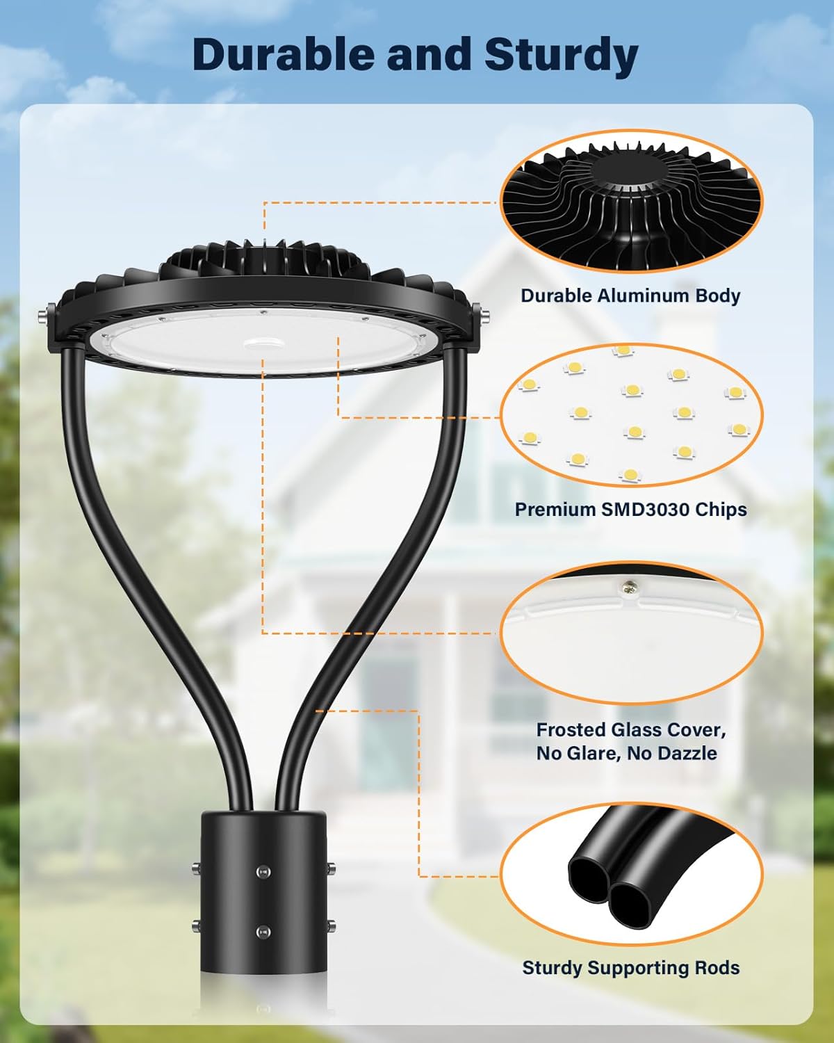 150W LED Post Top Light 2 Pack