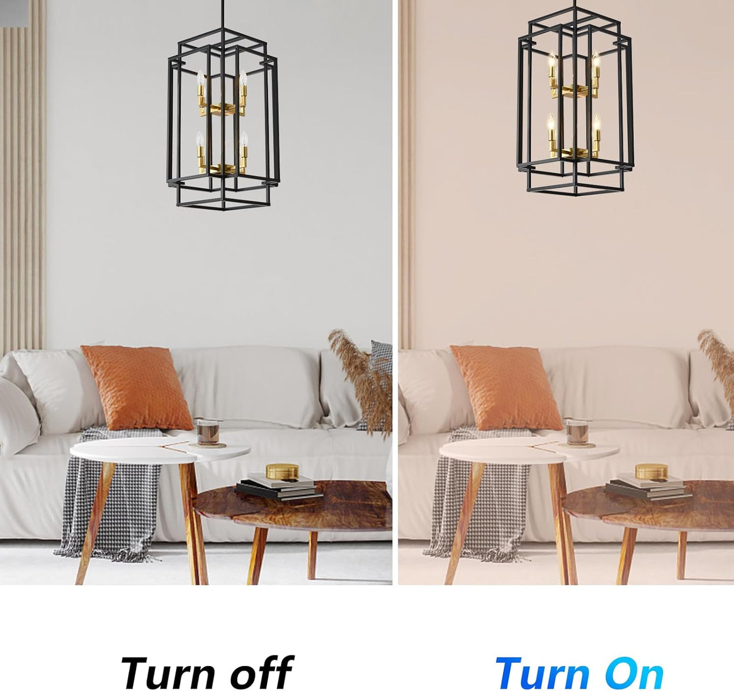 8-Light Lantern Chandelier Lighting Fixtures Entry Chandelier Industrial Farmhouse Hanging Chandelier for Dining Room Foyer Living Room Staircase