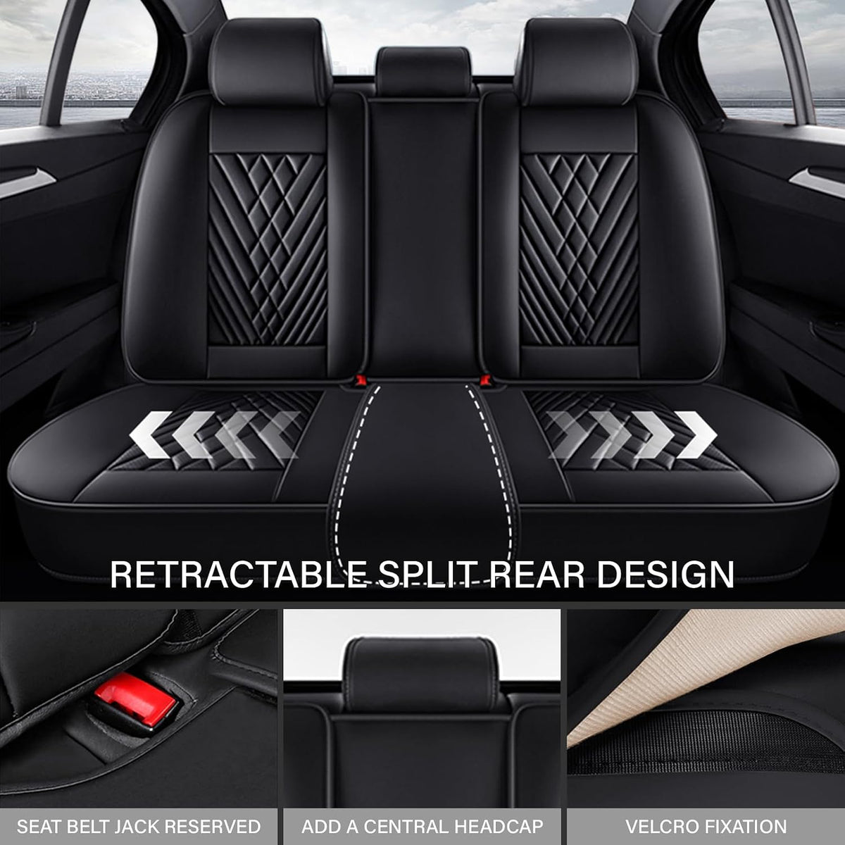 Ford Transit-250 Seat Covers 2015-2025,Premium Nappa Leather Breathable Waterproof Sports Seat Cover,Easy to Install Automotive Seat Covers Standard 2 Seats（Black） BLACK Standard 2 Seats