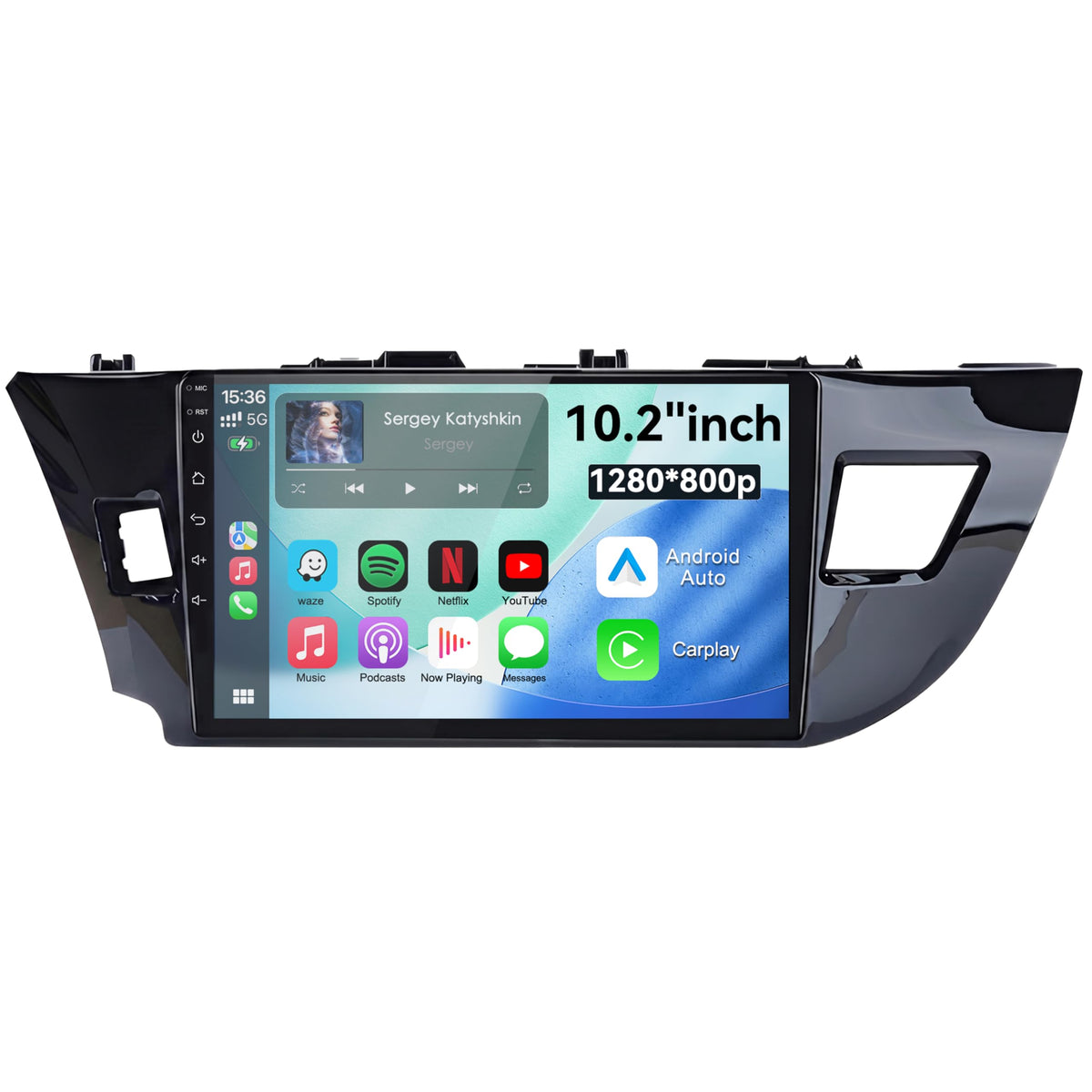 Car Radio for Toyota Corolla 2014-2016 Android 13 Car Stereo 10.2 Inch Head Unit with Carplay & Android Auto, GPS Navigation, Bluetooth 5.0, Plug and Play