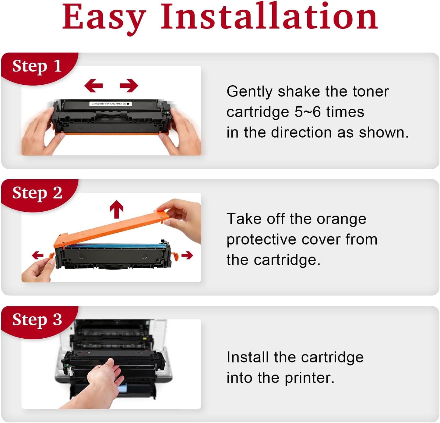 MEGAIN 075 High Capacity Toner Cartridge Replacement for Canon 075H with Color imageCLASS MF665Cdw LBP646Cdw MF663Cdw Multicolor (with Chip, 4 Pack) 075 4Pack
