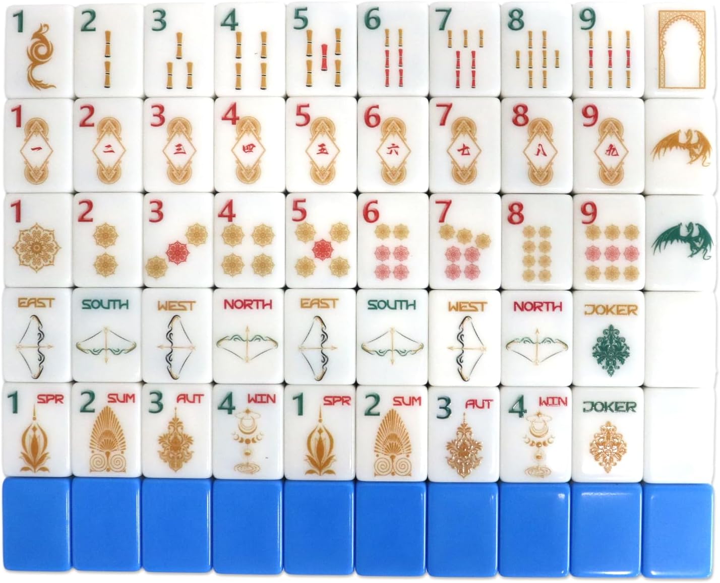 160 Pcs American Mahjong Tile Set with Racks | Vintage Gilded American Mahjong Set