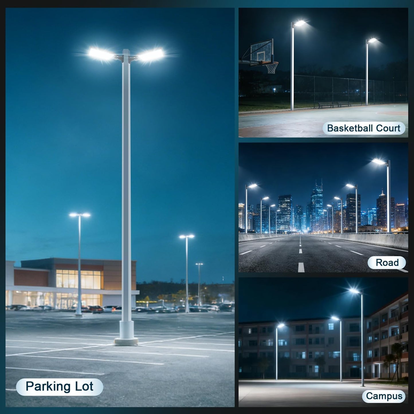 350W LED Parking Lot Light Dusk to Dawn Photocell 5000K Commercial Outdoor Area Light IP65 Waterproof 100-277V 52500LM Wall Mount 3 Pack 350W*3 Wall Mount