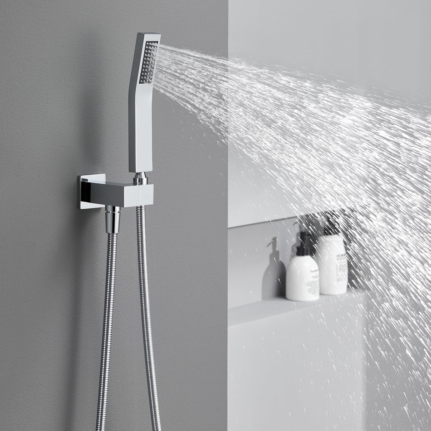 Artiqua Rain Shower System 10 Inches Shower Combo Set Chrome Ceiling Mount Shower Faucet Bathroom Faucets with Rainfall Shower Head and Hand Shower