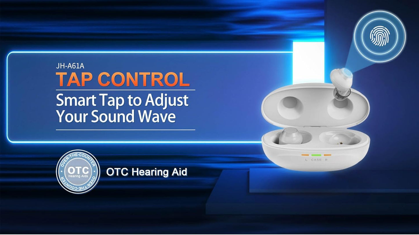 J. Health OTC Hearing Aids Clear Conversations and Comfortable Wear, Rechargeable Hearing Aids for Seniors, Noise Cancellation and NTC Protection