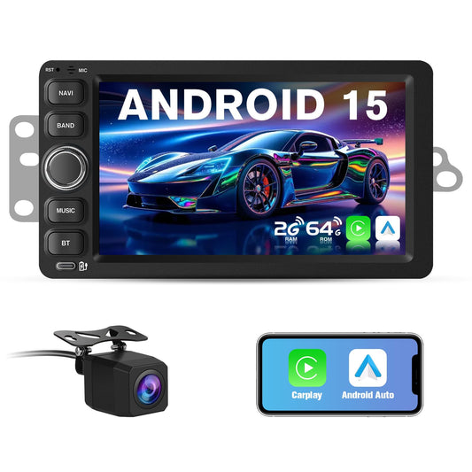 Car Radio for Chevrolet GMC Hummer Savana 2003 2004 2005 2006 | Android 15 | 2GB+64GB | 7" Touchscreen | Wireless CarPlay & Android Auto | Backup Camera | GPS WiFi | Bluetooth | AWC | FM AM RDS