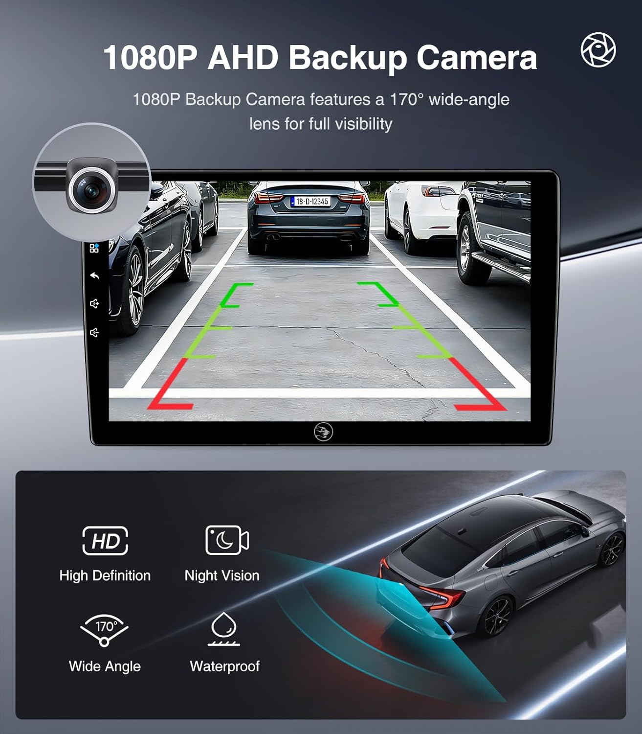 QLED Linux Car Stereo for Toyota Corolla 2008-2013, Fast Boot Wireless CarPlay & Android Auto Touch Screen Radio, Dash Kit Replacement with AHD 1080P Backup Camera, Bluetooth, SWC, AM/FM