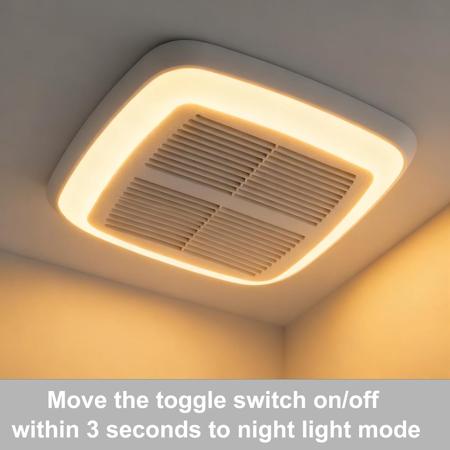 Bathroom Fan with Light, White | 160 CFM 1.0 Sone, 6 Inch Duct, 1000lm Dimmable 5CCT LED Light with Night Light, Easy to Install, Ceiling Mounted