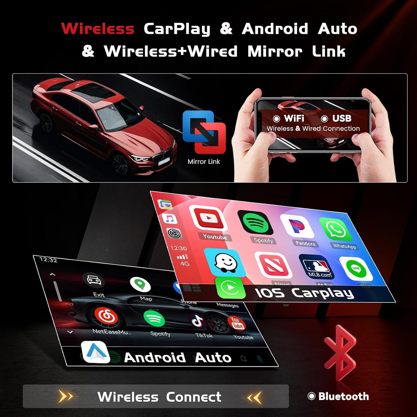 4+128GB Android 15 Car Radio for Nissan Versa Sedan 2015-2019 Wireless Carplay Android Auto, 10.1" 1280 * 720P in-Cell Touch Screen Car Stereo WiFi Bluetooth GPS FM/RDS EQ Backup Camera MIC 4+128GB in-cell Screen
