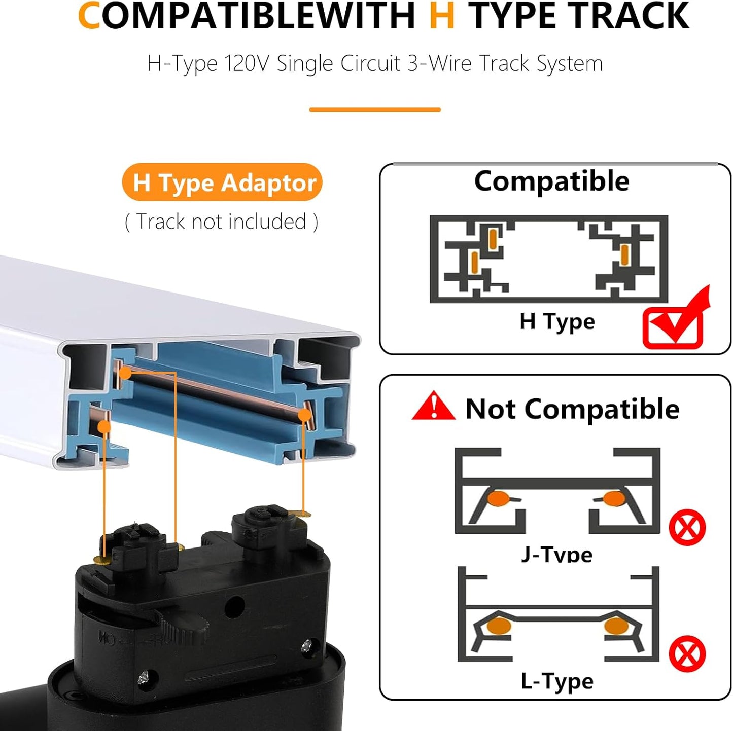 LED Track Lighting Heads 11-Color H Type Track Light Heads Dimmable Bright Rail Ceiling Spotlight Fixtures Accent Art Task