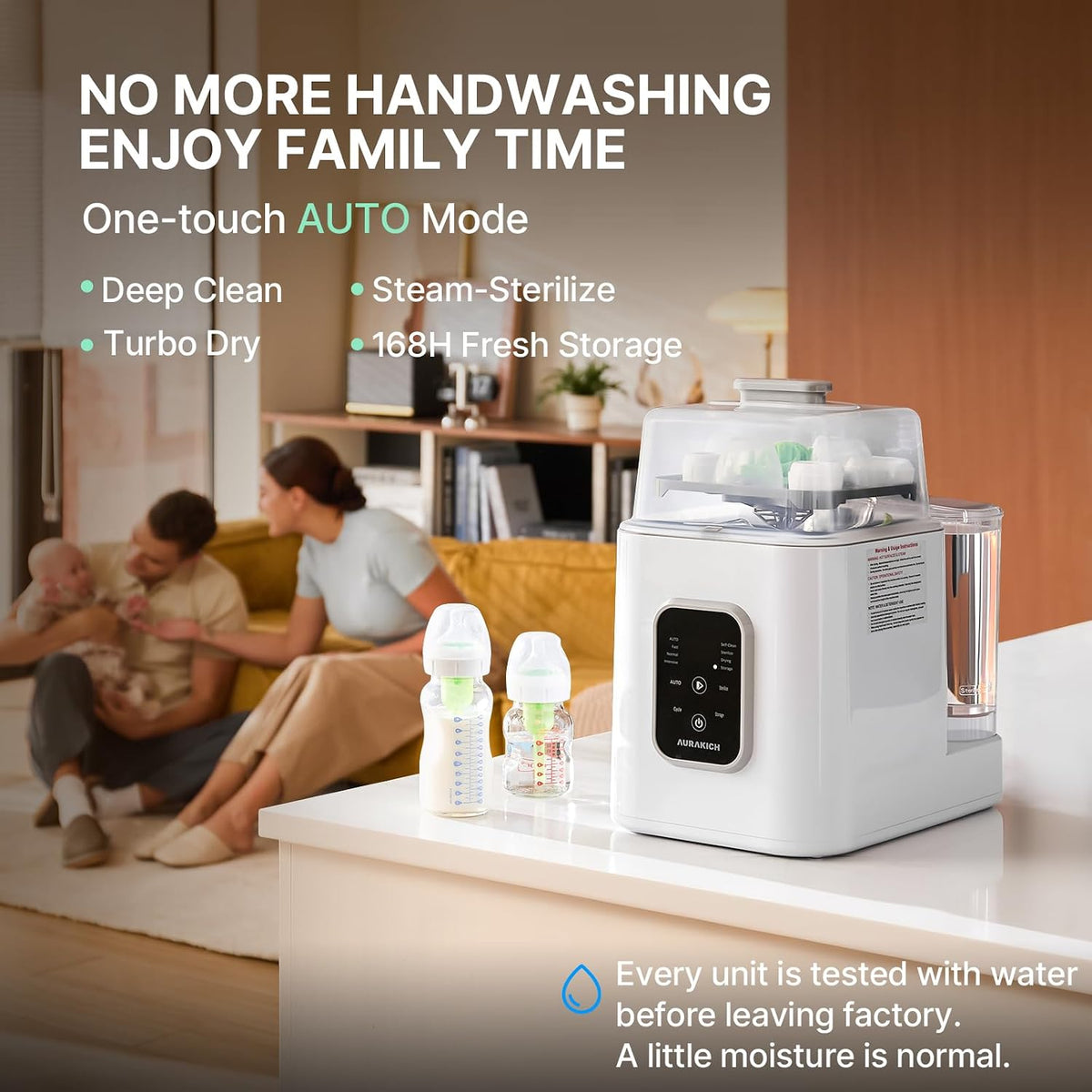 All-in-One Baby Bottle Washer & Sterilizer - 19-Min Quick Wash
