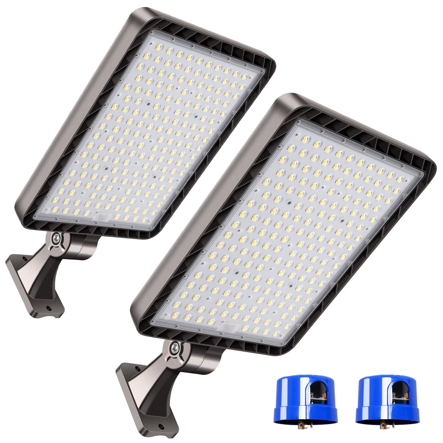 LED Parking Lot Lights,2 Pack 144000LM Total Professional 480W Super Bright Complete Large Area Lighting Kit,IP65 Waterproof Commercial Street Light with Dusk to Dawn Adjustable Wall Mount 480W-2 pack-Wall Mount