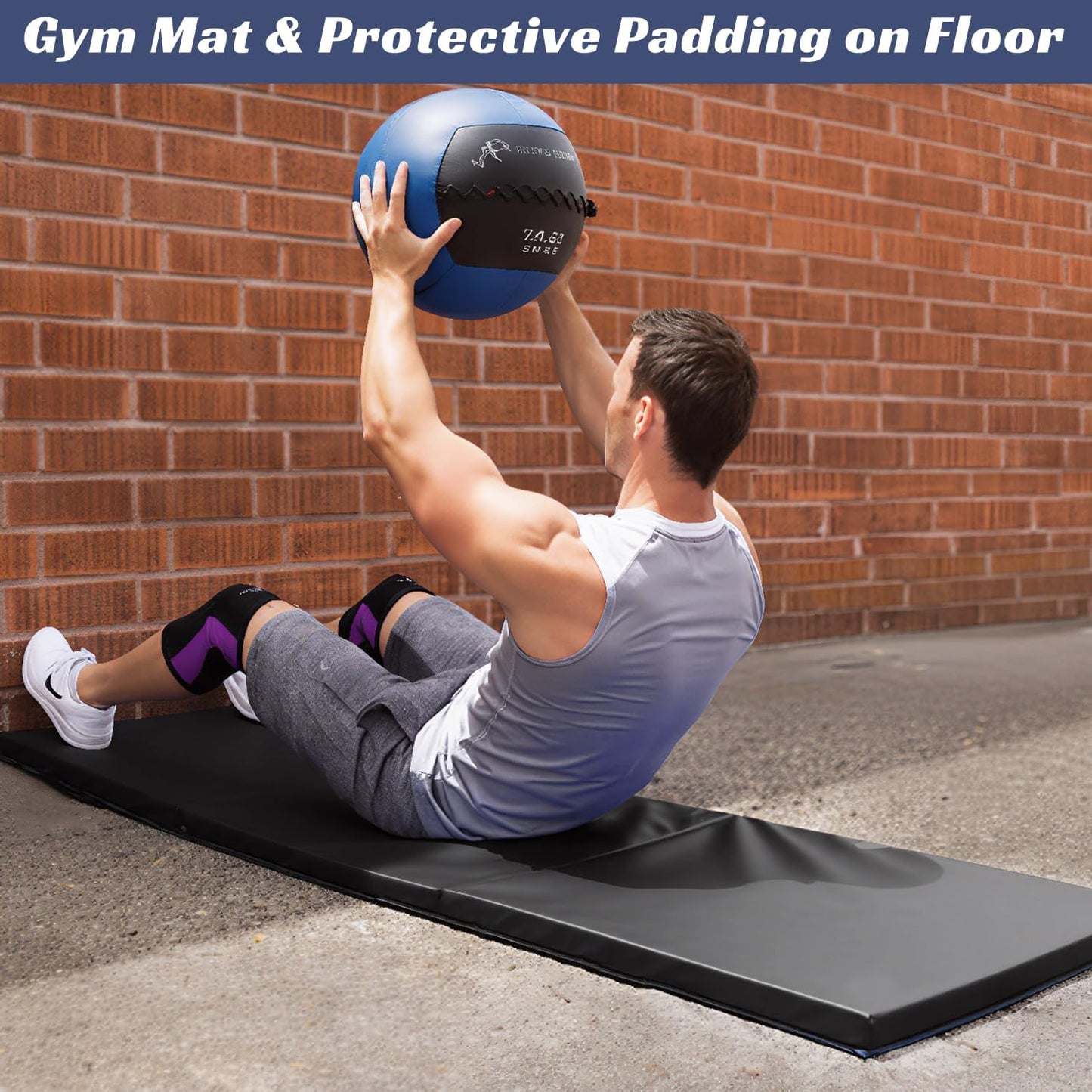 Wall Pads for Gym, 2" Thick Wall Cushion Padding Basketball Court Garage Wall Mount Protector, 60" L x 24" W Anti Collision Exercise Mats for Basement Taekwondo (Black)