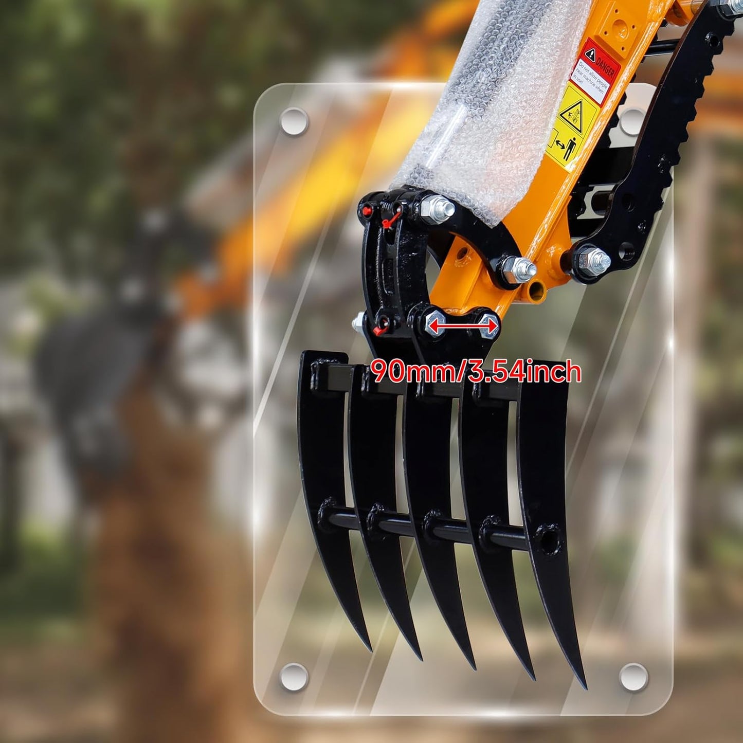 Metal Rake Mini Excavator Attachment, Wide Backhoe Rake, Loose Digging Garden Orchard Soil Implements for Mini Excavator (Metal Rake)