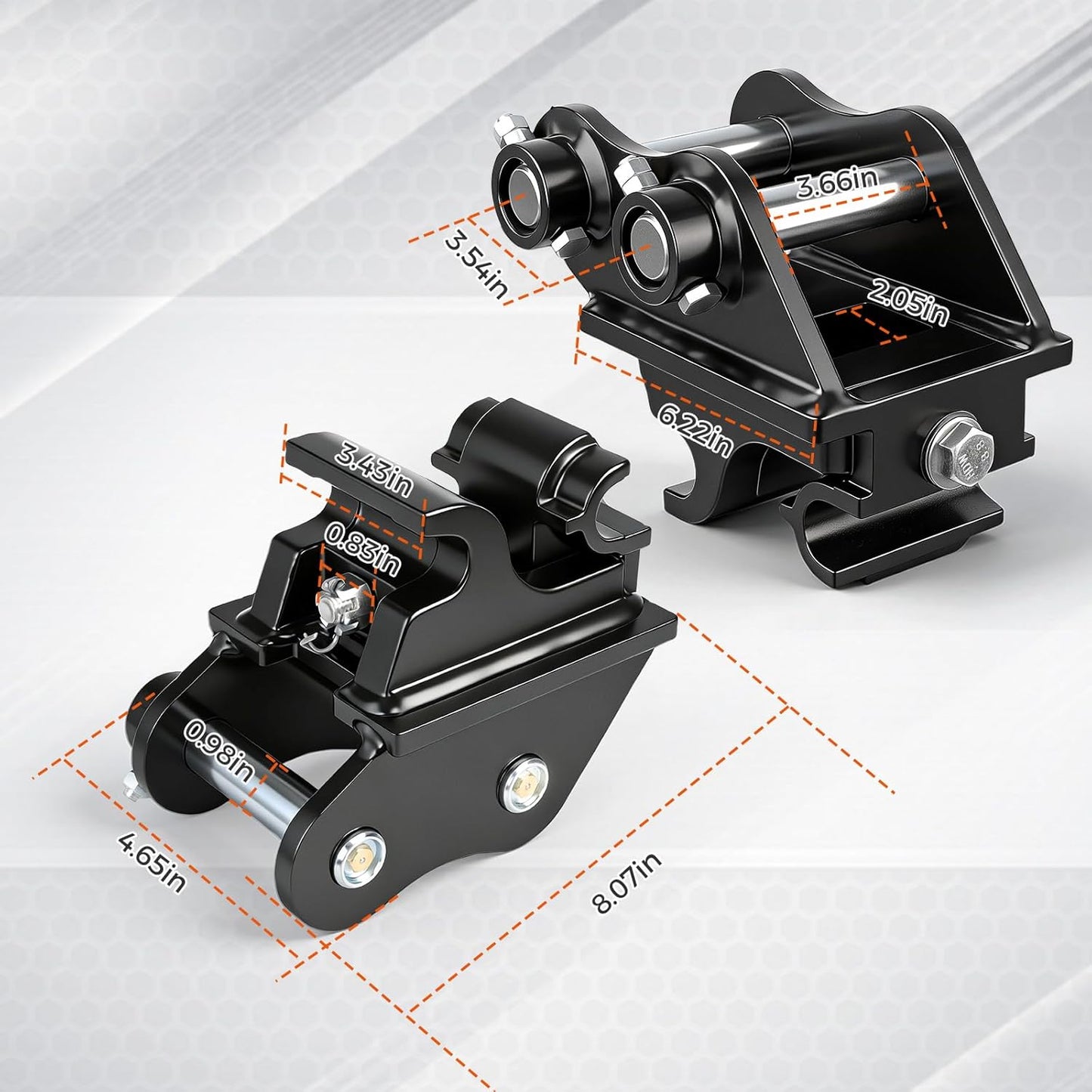 25mm Pin Quick Change Hitch for 0.8-1.8 Ton Mini Excavator, Mechanical Quick Coupler for Buckets Rippers Augers Attachments, High-Strength Alloy Steel Adapter, Time-Saving Tool