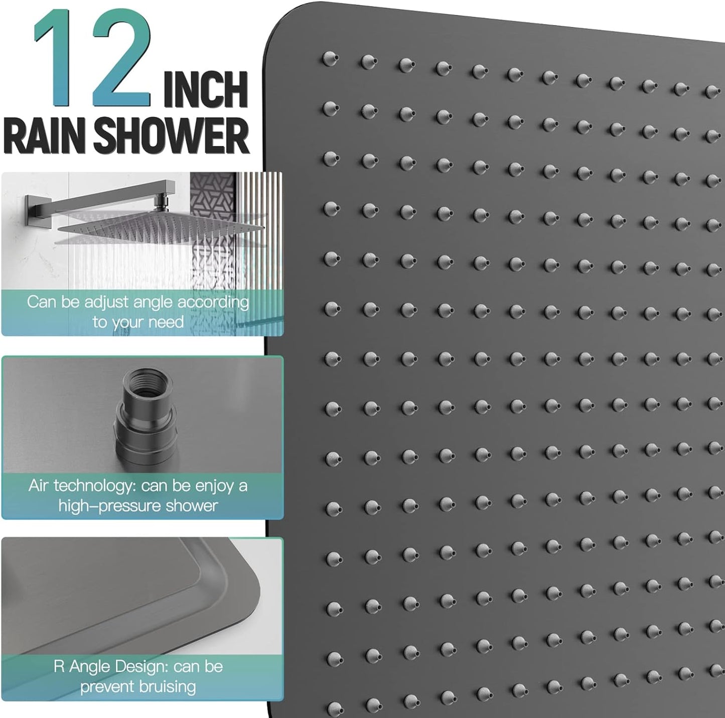 Shower Faucet Trim Repair Kits Gunmetal Grey 10' (10'-Newer Model, Gunmetal Grey)