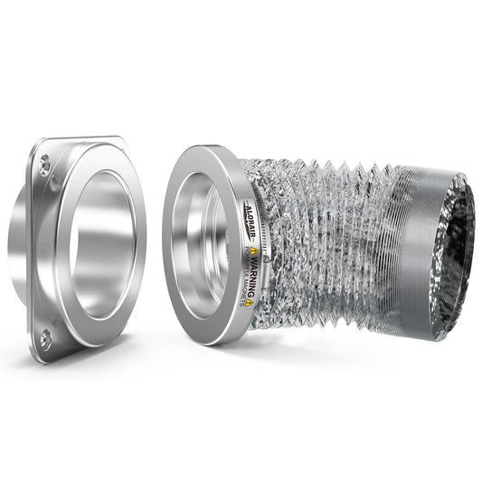Magnetic Dryer Vent Connector Kit, 4-Inch Aluminum Connector with Telescoping Foil Duct, Easy Install Magnetic Vent for Tight Spaces, Airtight & Fire-Resistant Dryer Vent