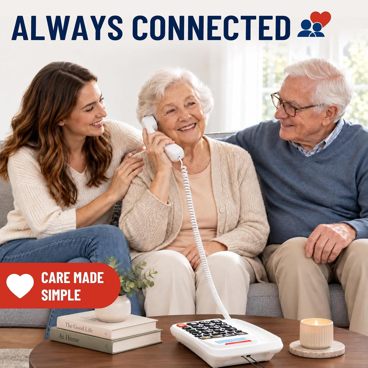 Uvital Corded/Cordless Phone with Answering Machine, Phones for Seniors