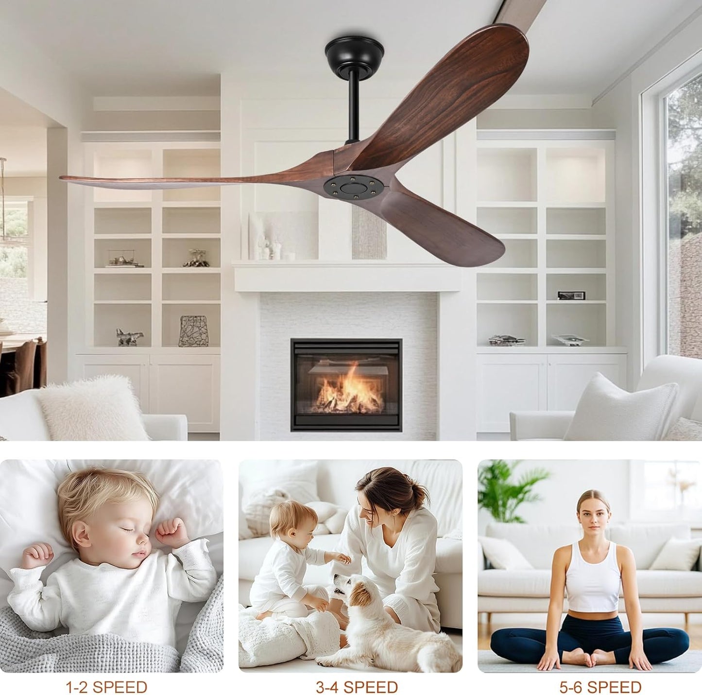 60 Inch Outdoor Ceiling Fan No Light Wood Ceiling Fan Without Lights