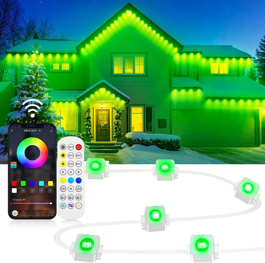 Permanent LED Strip Lights 200ft, RGB App Control Outdoor Lights with 100 LEDs, LED Eaves Lights IP67 Waterproof