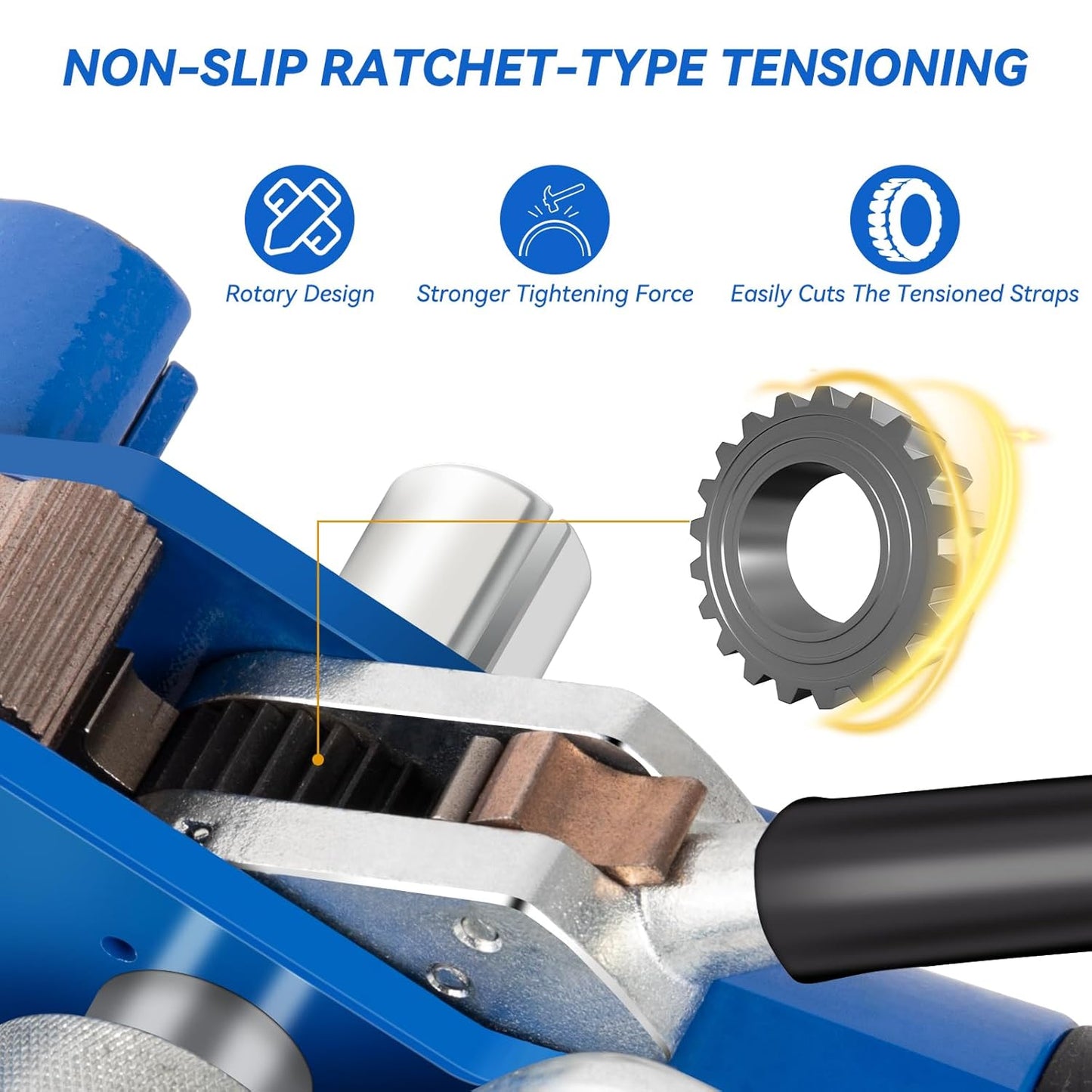 Stainless Steel Banding Strapping Kit with Ratchet Tensioner/Cutter, 100FT3/4' 304 Steel Banding Coil with Blue Tray, 100PCs Buckle, 1H