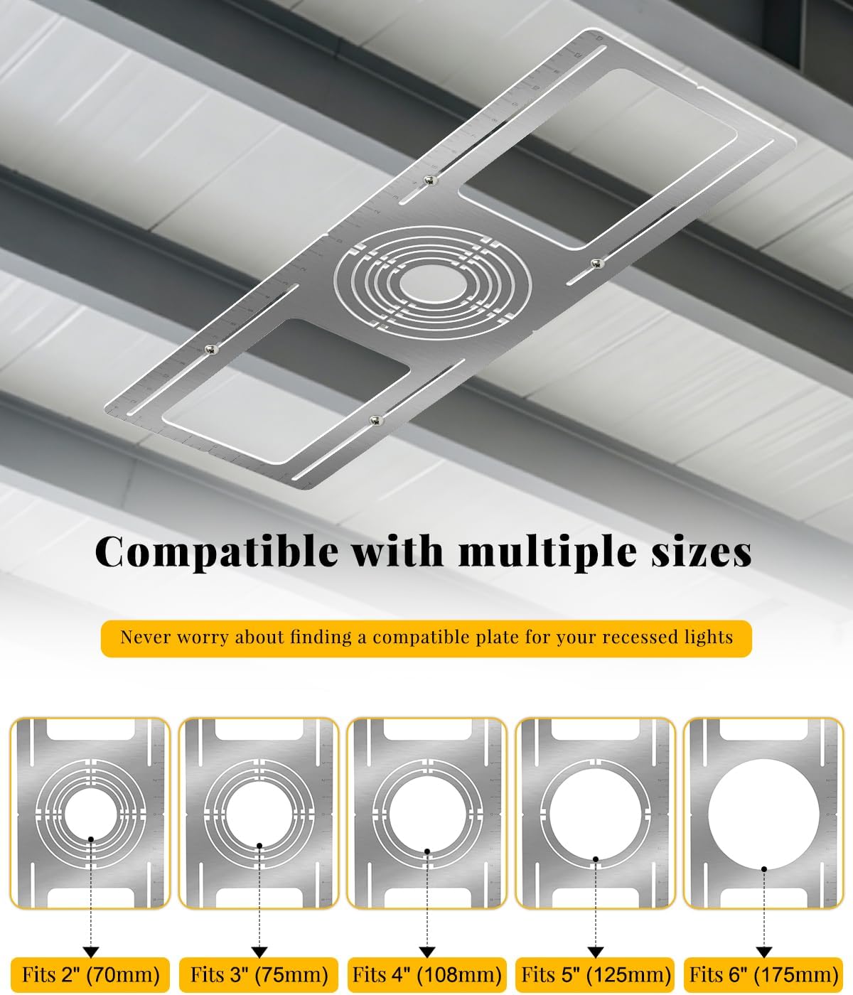 New Construction Mounting Plate - for 3/4/5/6 in Recessed Light | 24 Packs, Measurement Marks, 26 inch Wafer Light Rough in Plate, Screws Included, Adjustable Slots, Galvanized Steel for 2/3/4/5/6 inch Recessed Light