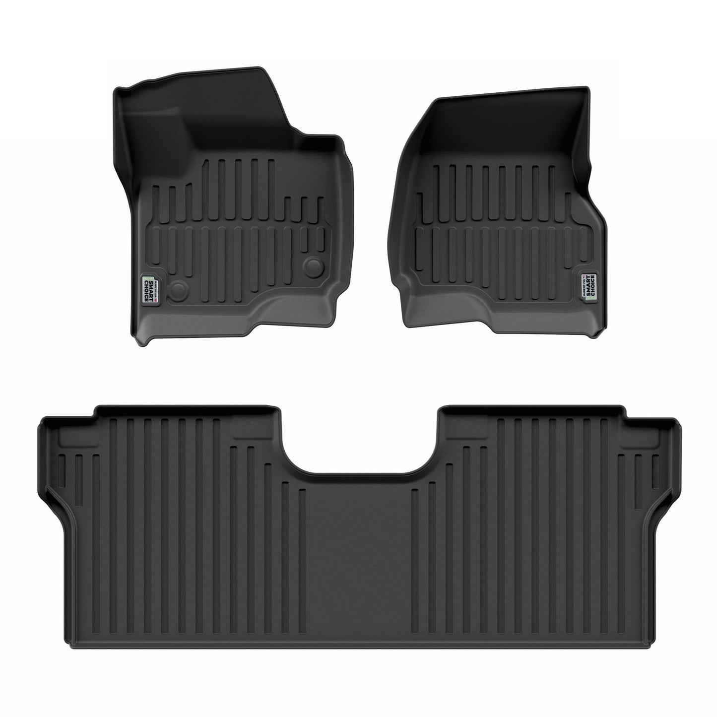 Smart Choice Car Floor Mats Custom fit for 2017-2026 Ford Super Duty - Made in USA - Black - Full Set 1st & 2nd Row