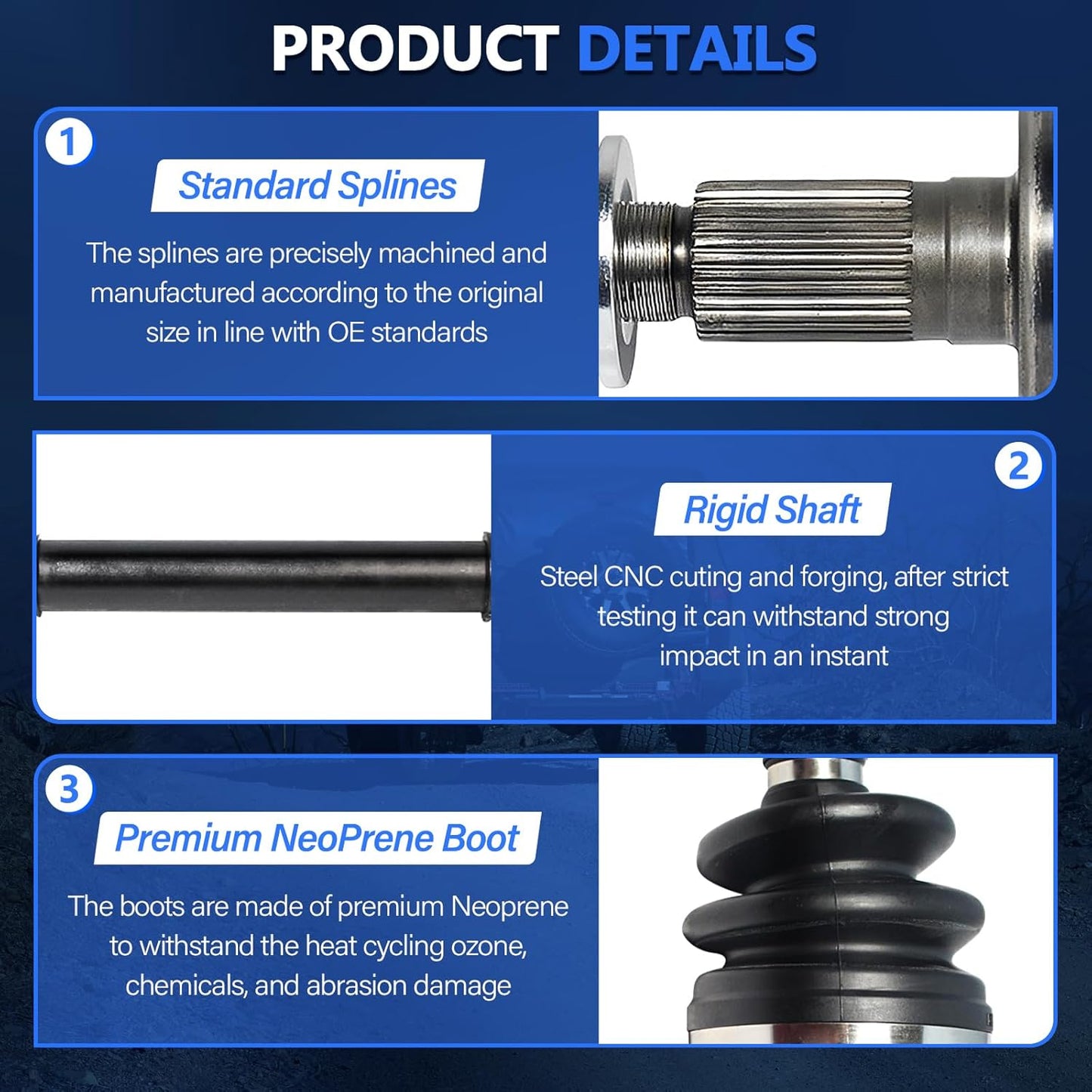 Maxfavor Pair Front CV Axle Shaft Assembly Compatible with 95-02 Ford Explorer/ 00-02Ranger, 01-05 Mazda B2300 B3000 B4000, 97-01 Mercury Mountaineer Driver and Passenger Side NCV11109 NCV11110