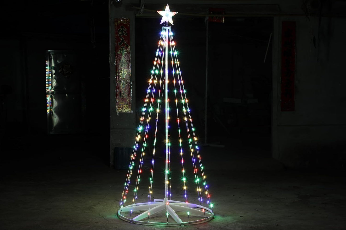 Outdoor APP Control Christmas Tree for Yard 328 LED Cone Tall Star Topped Artificial Flag Pole Christmas Tree Arbol de Navidad Outside Decor for Xmas