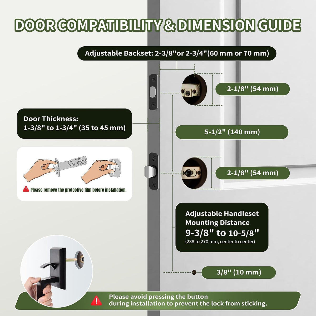 Moquin Double Front Door Lock Set, Keyed and Dummy, Oil Rubbed Bronze Oil-Rubbed-Bronze