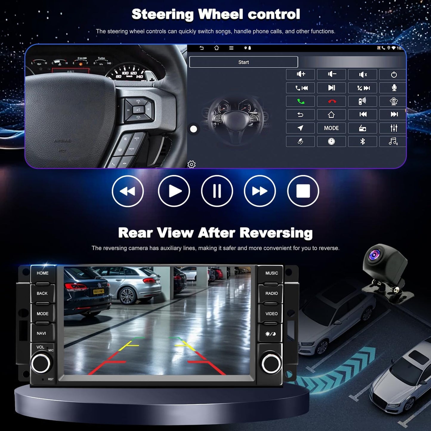 5GWiFi Upgrade Car Radio for Dodge Avenger Challenger 2008-2014, Grand Caravan 2008-2020, RAM 1500/2500/3500 2009-2012, 7inch Touch screen Car Stereo Receivers Wireless Carplay Android Auto GPS Camera