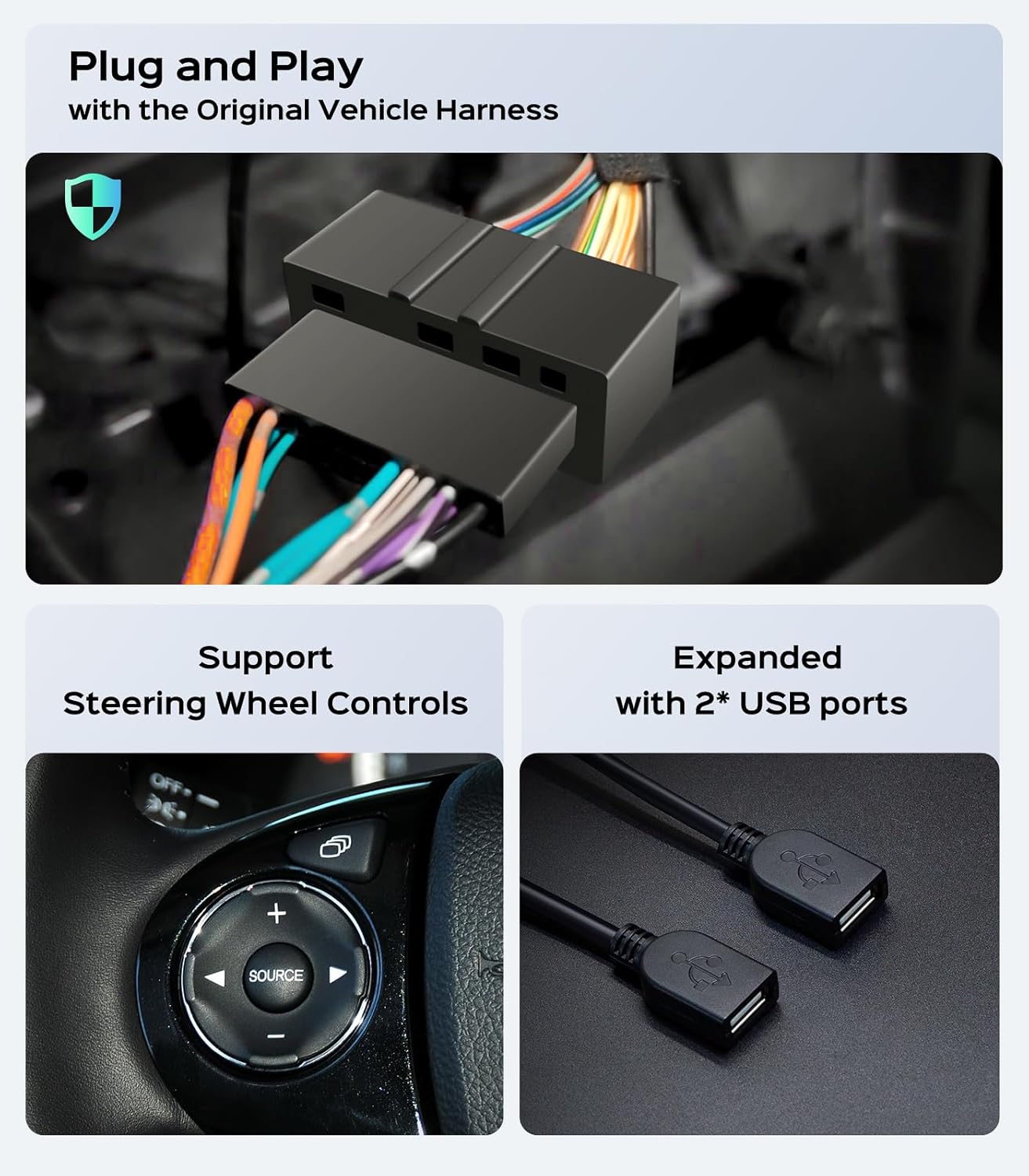 Car Radio Stereo for Honda Accord 2013 2014 2015 2016 2017 10.2 Inch IPS HD Touch Screen Wireless CarPlay Android Auto, GPS FM/SWC Bluetooth Steering Wheel Control